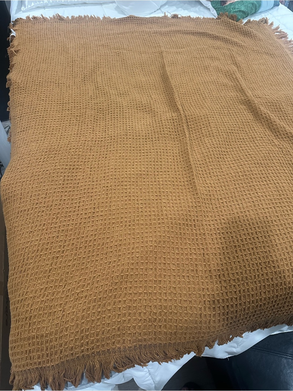 West Elm Chunky Cotton Knit Throw  50x60 Very Nice Condition